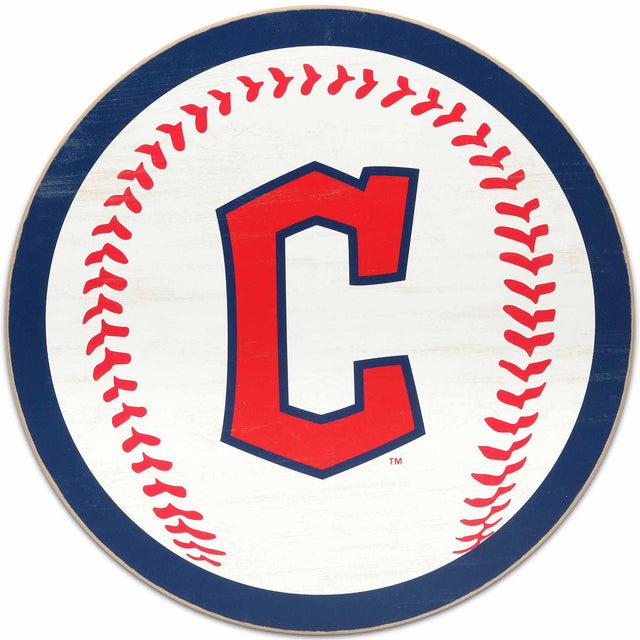 Cleveland Indians Logo Baseball Round Wood Wall Decor