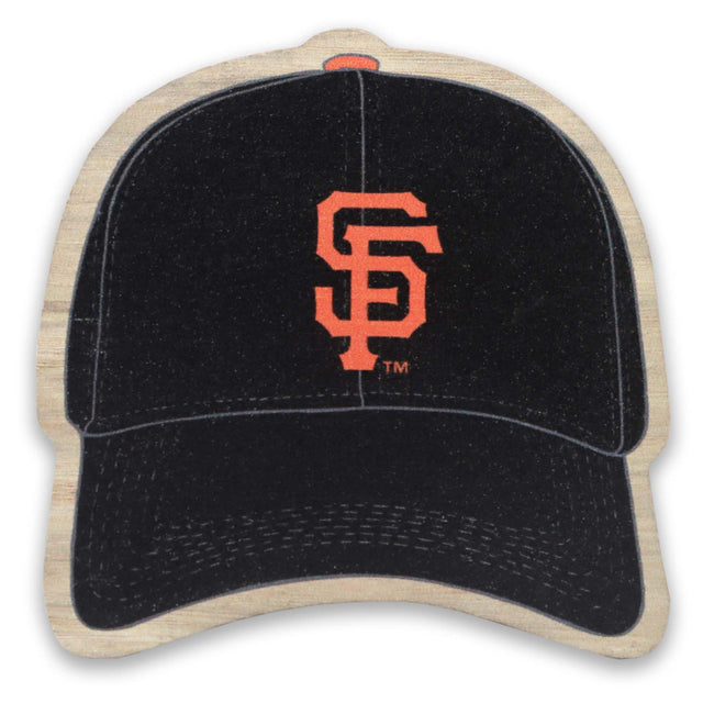 Imán de madera con forma de gorra de béisbol de los Gigantes de San Francisco