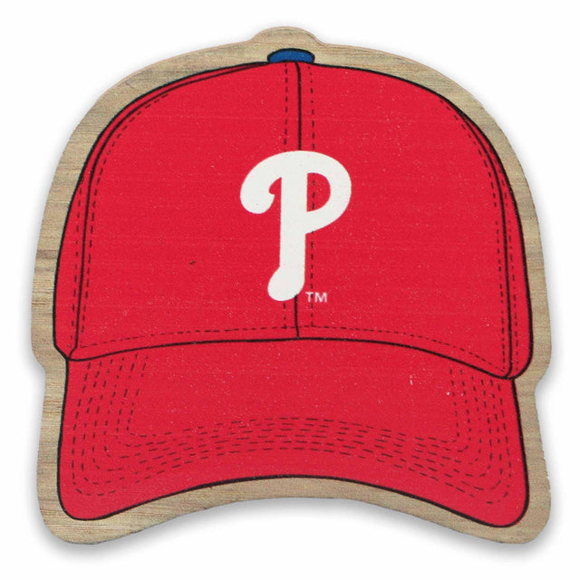 Philadelphia Phillies Baseball Cap Wood Magnet