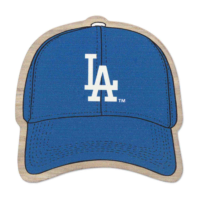 Imán de madera con forma de gorra de béisbol de los Dodgers de Los Ángeles