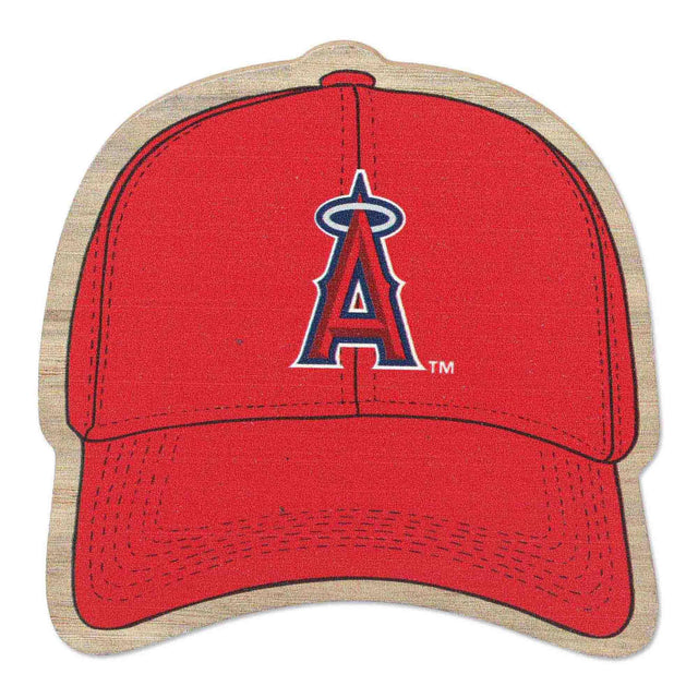 Imán de madera con forma de gorra de béisbol de los Ángeles Angels of Anaheim