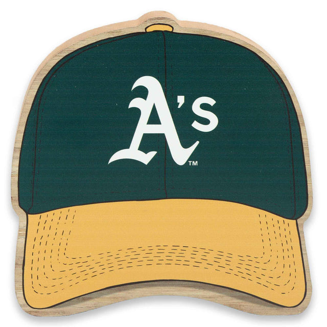 MLB Oakland Athletics Ballcap Tabletop Wood Decor