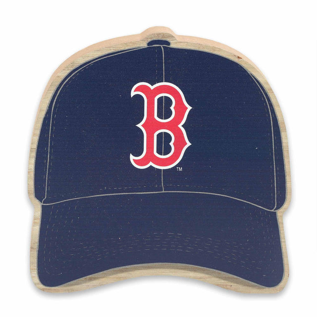 Decoración de mesa de madera con gorra de béisbol de los Boston Red Sox de la MLB