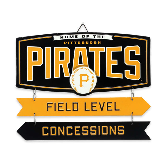 Letrero de metal con concesiones a nivel del campo de los Piratas de Pittsburgh