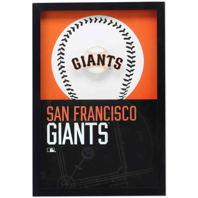 San Francisco Giants Logo Baseball & Diamond Framed Glass Wall Decor