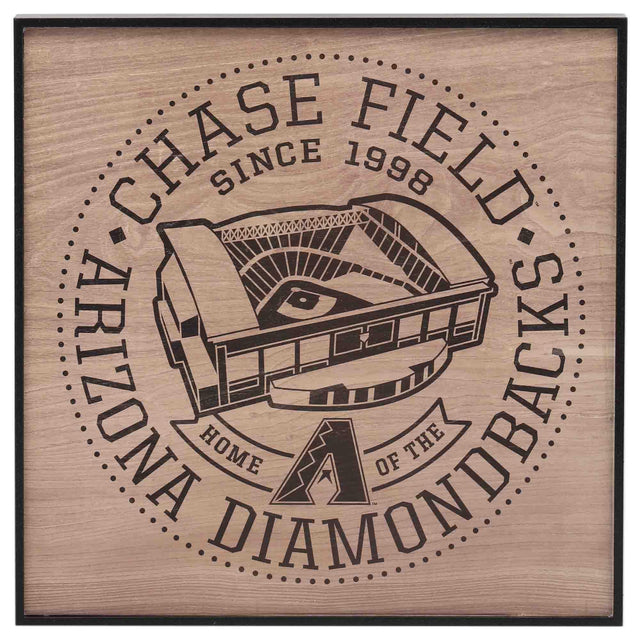 Decoración de pared enmarcada de madera del Chase Field de los Arizona Diamondbacks