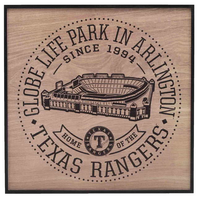 Texas Rangers Globe Life Field Framed Wood Wall Decor