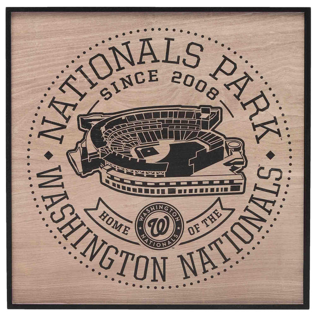 Decoración de pared enmarcada de madera del parque Washington Nationals