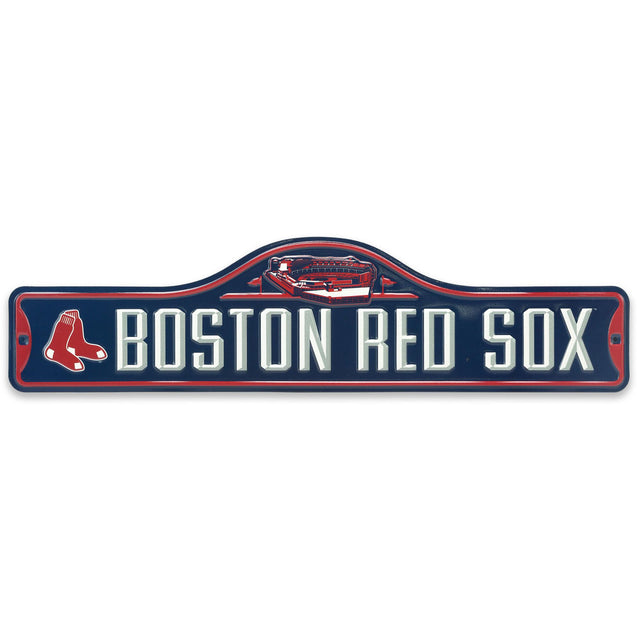 Letrero de metal para calle de los Boston Red Sox