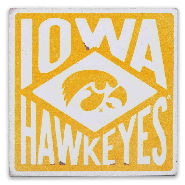 Imán de metal vintage de los Hawkeyes de la Universidad de Iowa