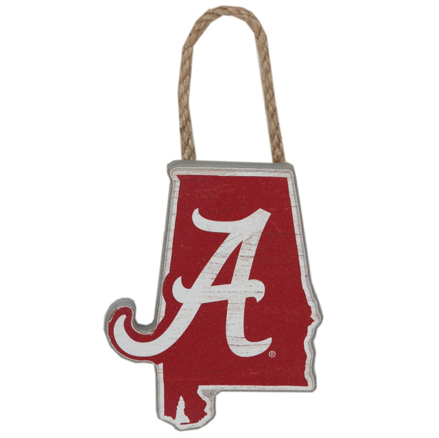 University of Alabama State Shaped Hanging Wood Wall Decor