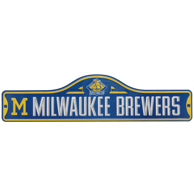 Milwaukee Brewers Embossed Metal Street Sign