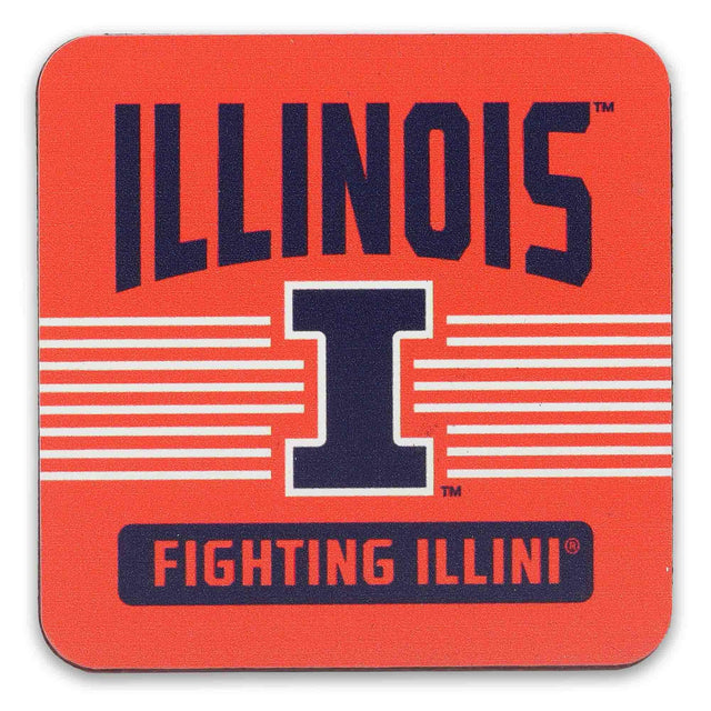 Imán de metal retro de la Universidad de Illinois Fighting Illini