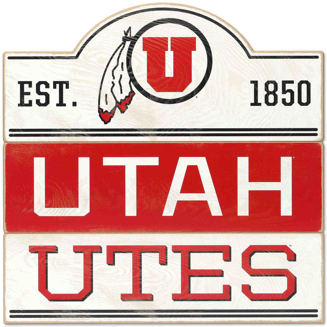 University of Utah Bump Planked Wood Wall Decor