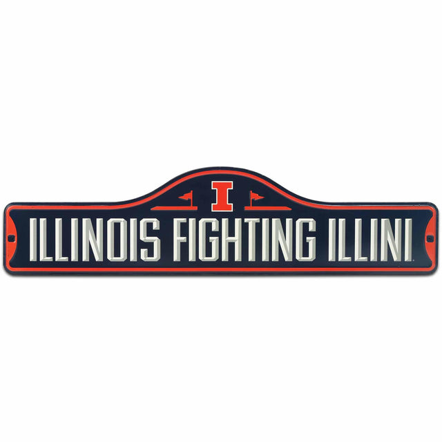 Letrero de metal de la calle de la Universidad de Illinois Fighting Illini