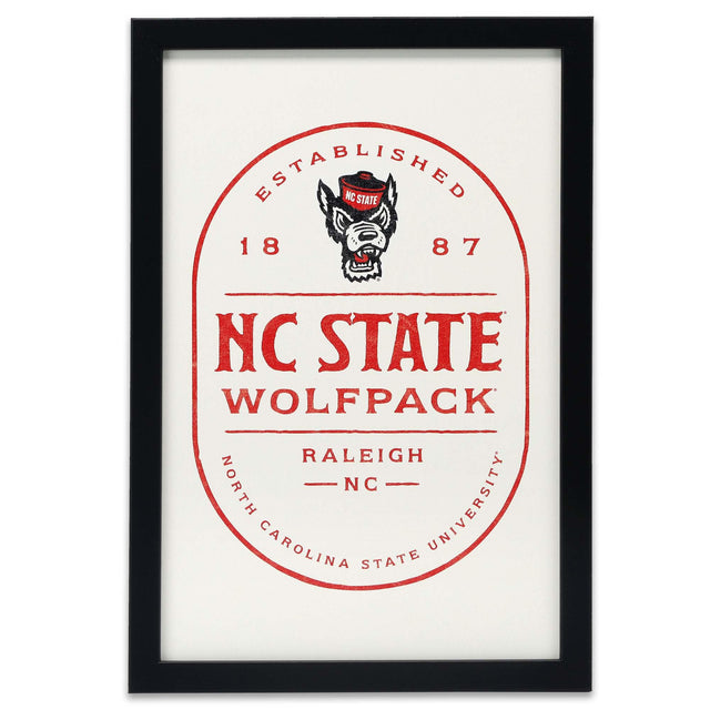 North Carolina State University Badge Framed Wood Wall Decor