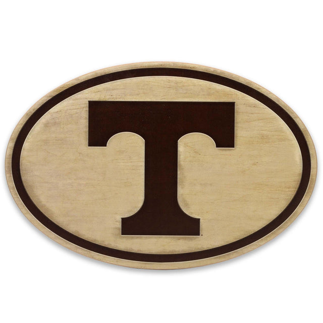 Decoración de pared de madera con el logotipo de la Universidad de Tennessee