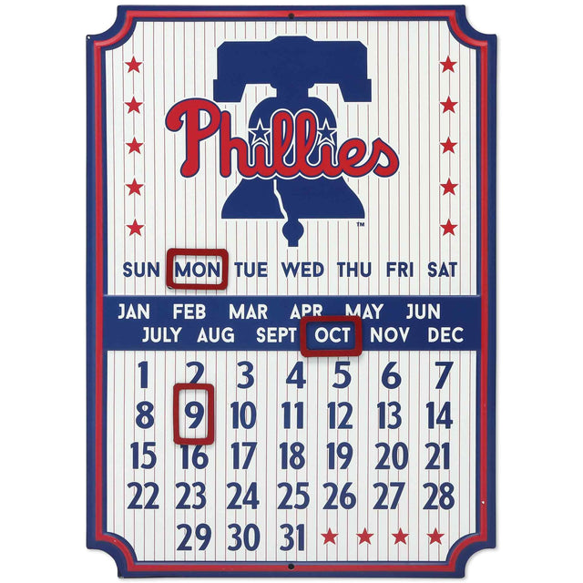 Philadelphia Phillies Perpetual Calendar Metal Sign