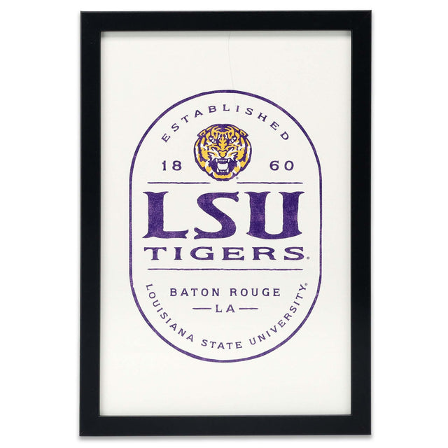 Louisiana State University Badge Framed Wood Wall Decor