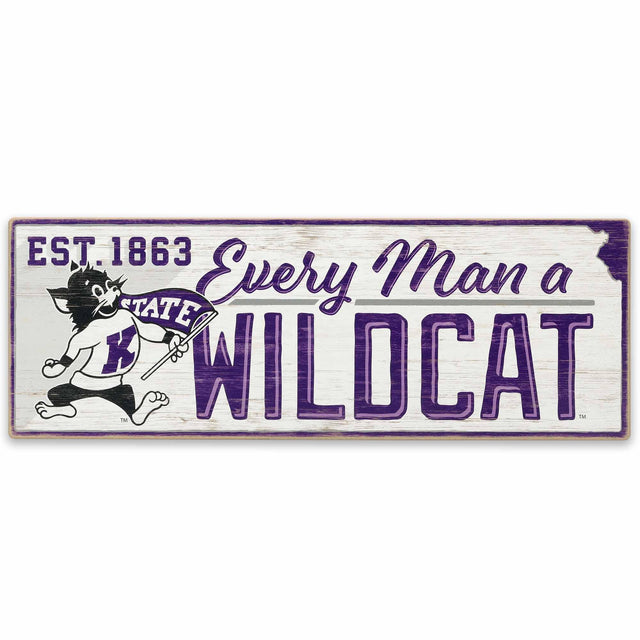 Decoración de pared de madera de la Universidad Estatal de Kansas Wildcat