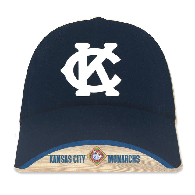 Decoración de mesa de madera con gorra de béisbol de los KC Monarchs del Museo de Béisbol de la Liga Negra