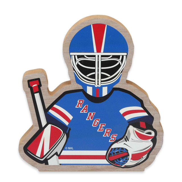 National Hockey League NHL New York Rangers Goalie Tabletop Wood Decor