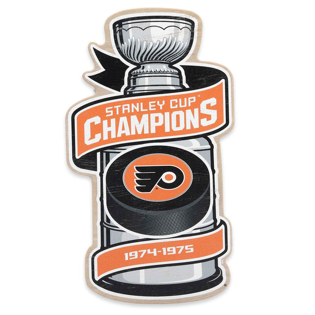 Decoración de pared de madera de la Copa Stanley de los Philadelphia Flyers 1974-1975