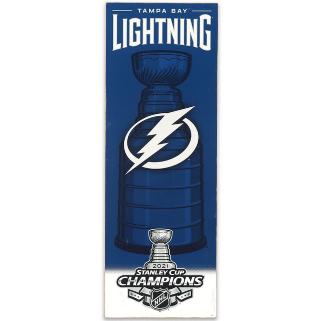 NHL Tampa Bay Lightning Stanley Cup Vertical Wood Wall Art