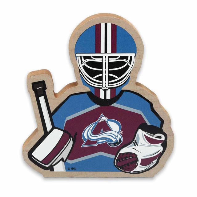 National Hockey League NHL Colorado Avalanche Goalie Tabletop Wood Decor