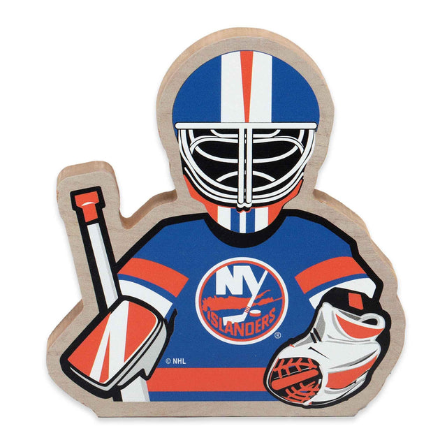 New York Islanders Goalie Tabletop Wood Decor