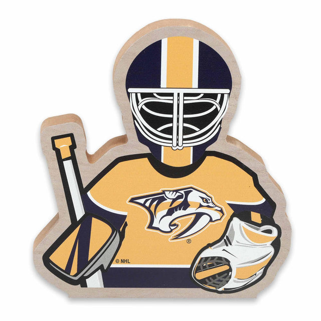 National Hockey League NHL Nashville Predators Goalie Tabletop Wood Decor