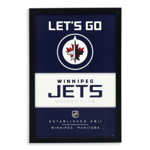 National Hockey League NHL Winnipeg Jets Team Spirit Framed Wood Wall Decor