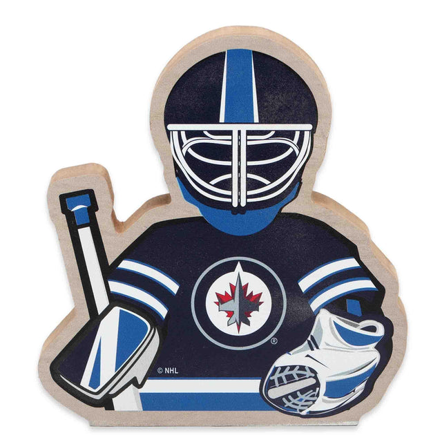 Winnipeg Jets Goalie Tabletop Wood Decor