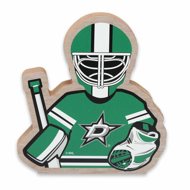 Decoración de mesa de madera con el portero de los Dallas Stars de la Liga Nacional de Hockey (NHL)