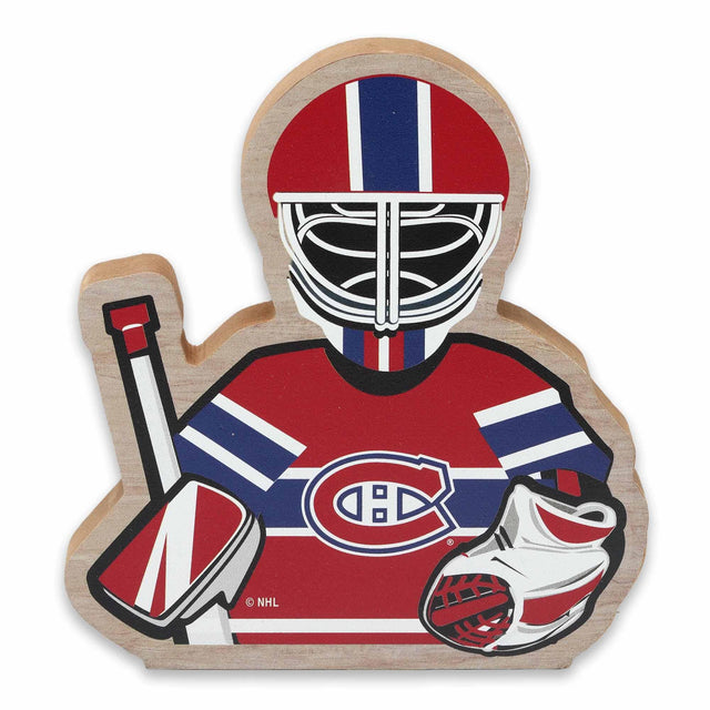 National Hockey League NHL Montreal Canadiens Goalie Tabletop Wood Decor