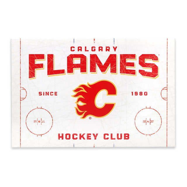 Decoración de pared en lienzo de la pista de patinaje de Calgary Flames