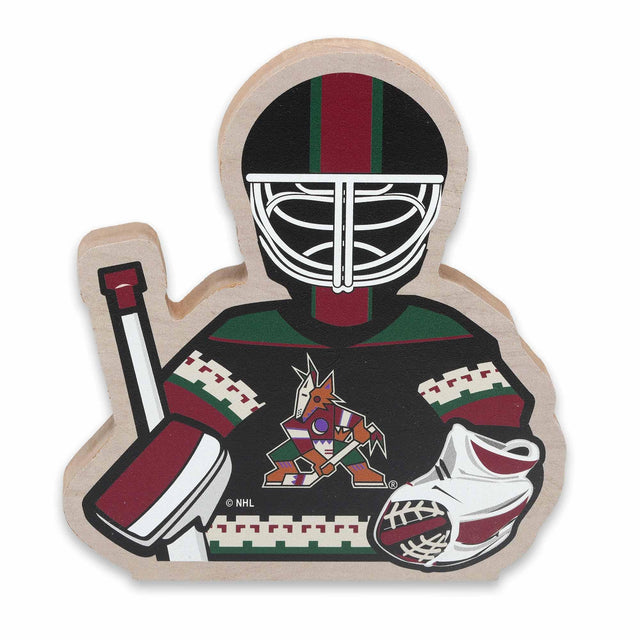 National Hockey League NHL Arizona Coyotes Goalie Tabletop Wood Decor