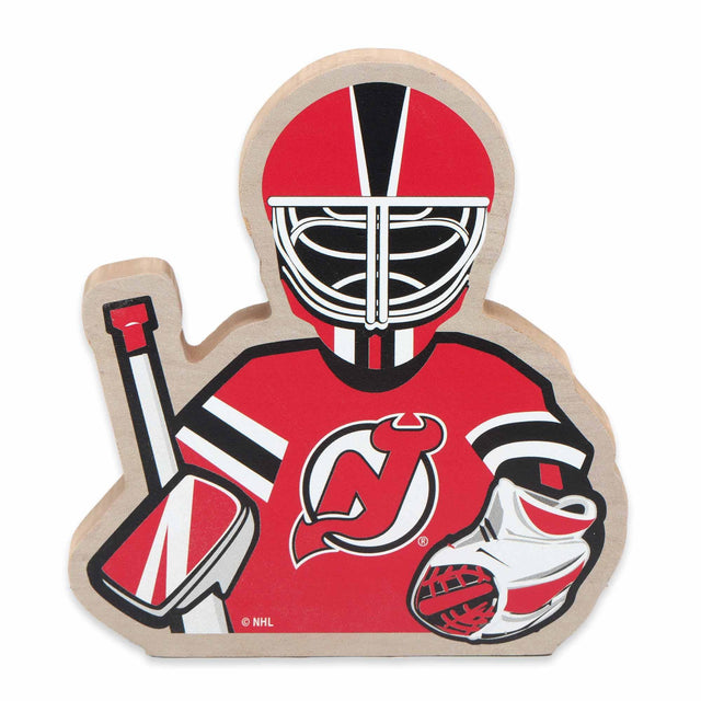 New Jersey Devils Goalie Tabletop Wood Decor