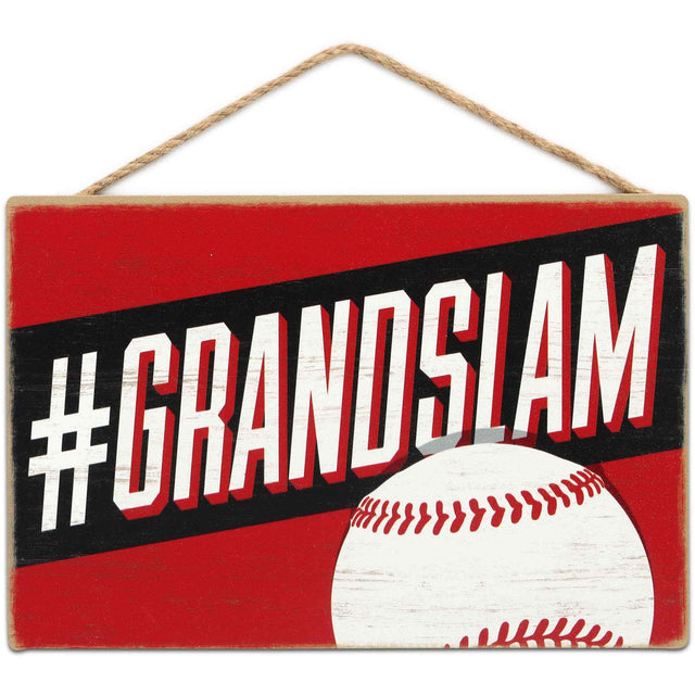 Grand Slam Baseball Hanging Wood Wall Decor