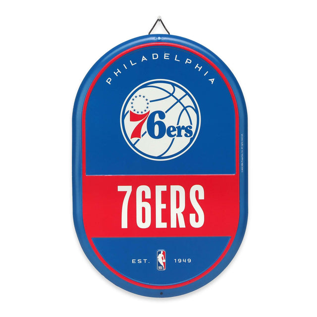 Philadelphia 76ers Team Spirit Oval Metal Sign