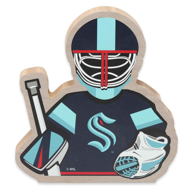 National Hockey League NHL Seattle Kraken Goalie Tabletop Wood Decor