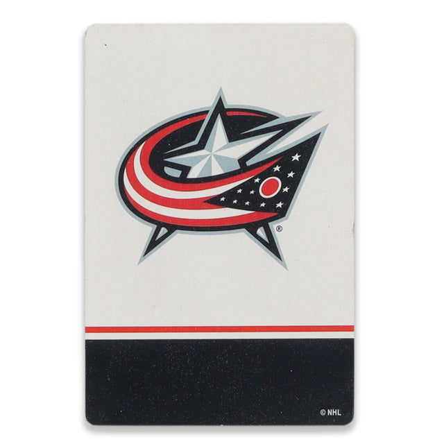 National Hockey League NHL Columbus Blue Jackets Logo Striped Wood Magnet