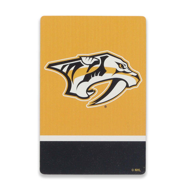 National Hockey League NHL Nashville Predators Logo Striped Wood Magnet