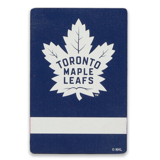 Imán de madera rayado con el logotipo de los Toronto Maple Leafs de la Liga Nacional de Hockey (NHL)