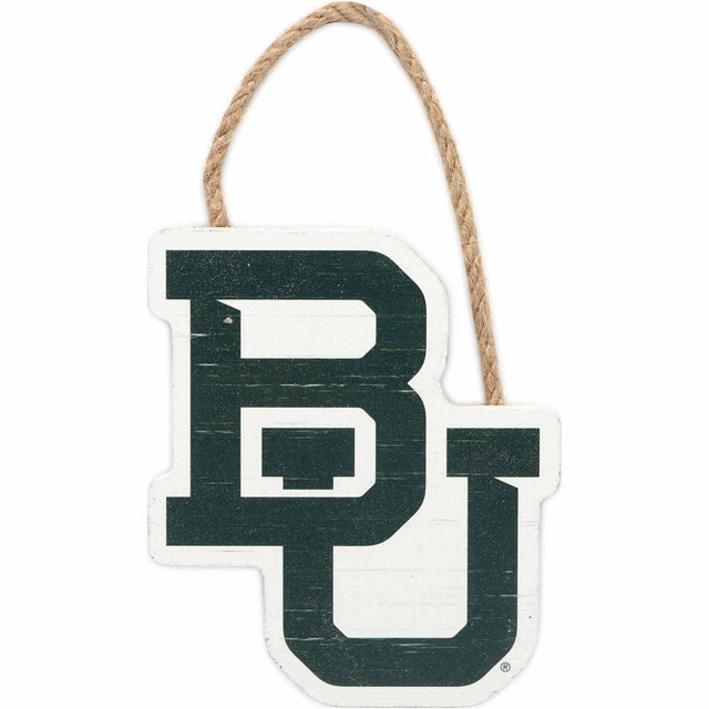 Mini decoración de pared de madera para colgar con el logotipo de la Universidad de Baylor