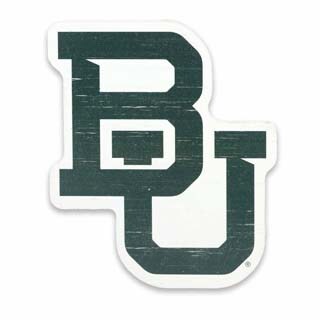 Imán de madera con el logotipo de la Universidad de Baylor