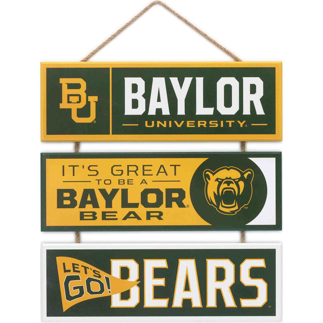 Decoración de pared de madera con enlaces de los Bears de la Universidad de Baylor