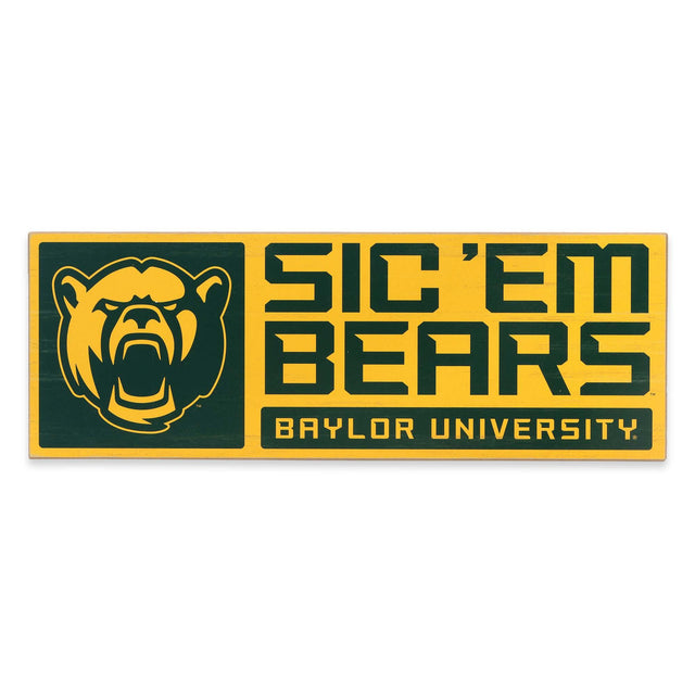 贝勒大学 Sic 'Em Bears 传统木质墙面装饰