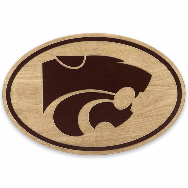 Kansas State University Oval Natural Wood Wall Decor