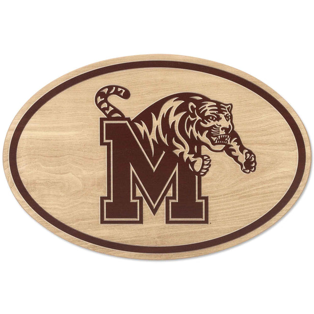 University of Memphis Oval Natural Wood Wall Decor